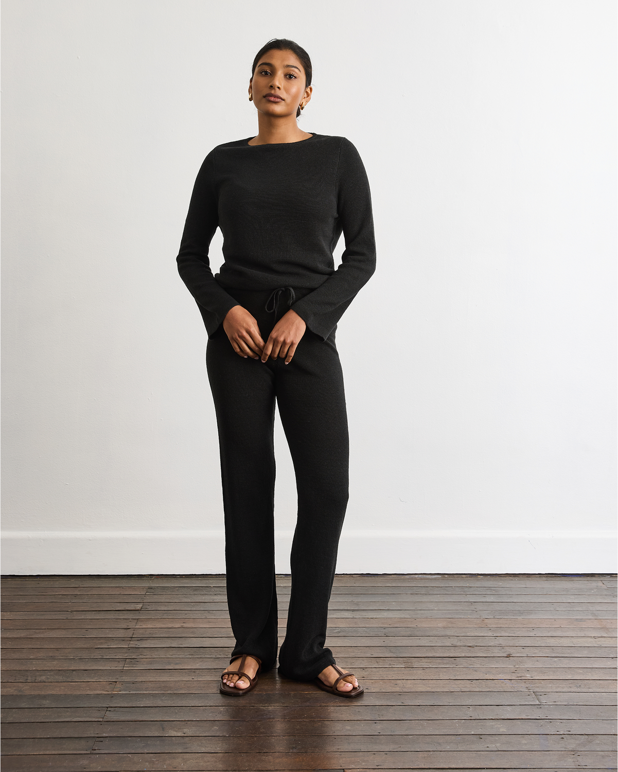Veranda Linen Knit Sweater in Charcoal