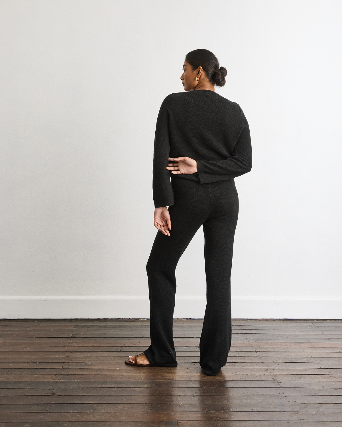 Veranda Linen Knit Sweater in Charcoal