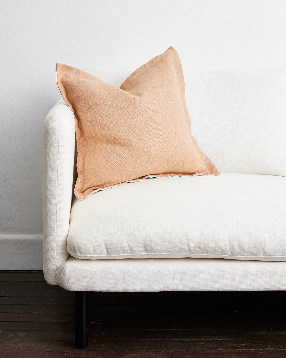 Terracotta & Oatmeal 100% French Flax Linen Cushion Cover