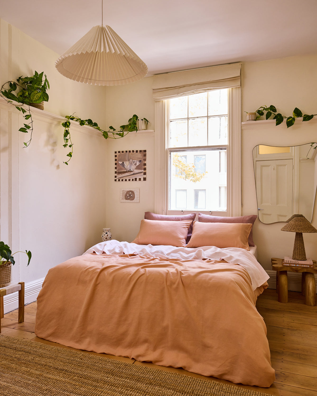 Terracotta 100% French Flax Linen Duvet Cover Set