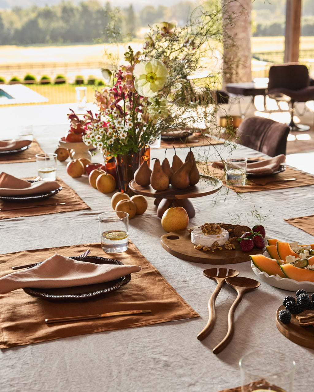 Rust 100% French Flax Linen Placemats (Set of Four)