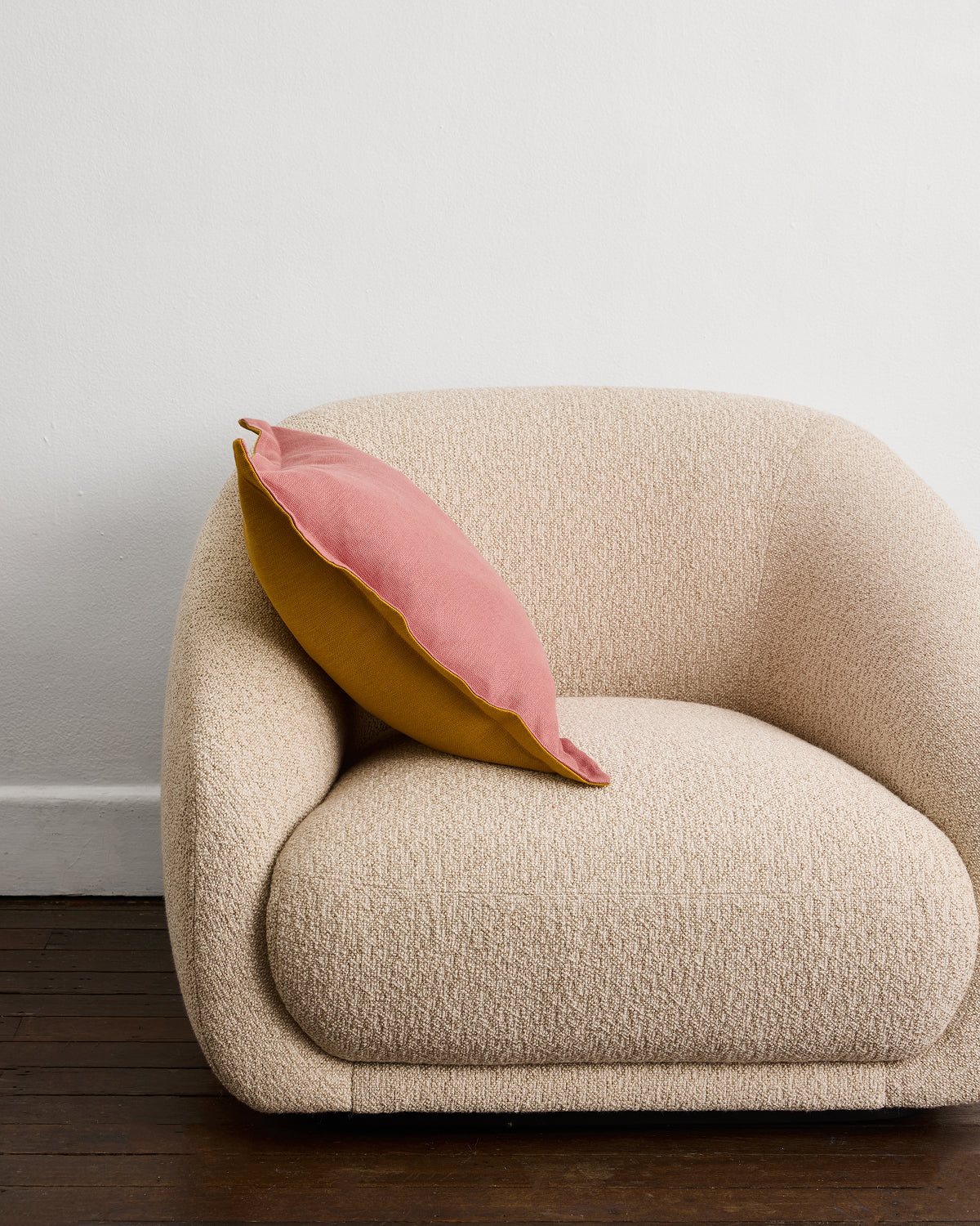 Pink Clay & Turmeric 100% French Flax Linen Cushion Cover