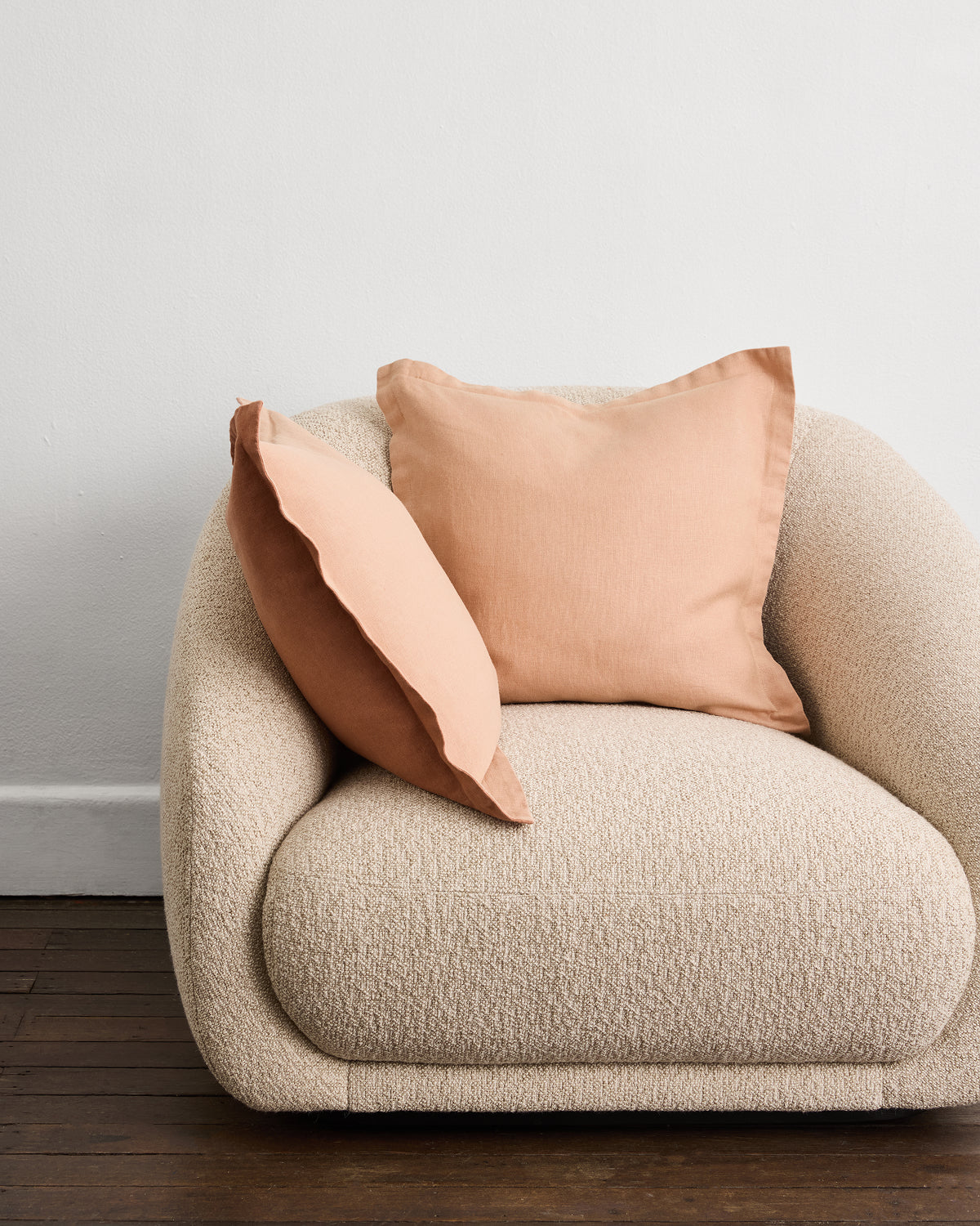 Terracotta & Hazelnut 100% French Flax Linen Cushion Cover