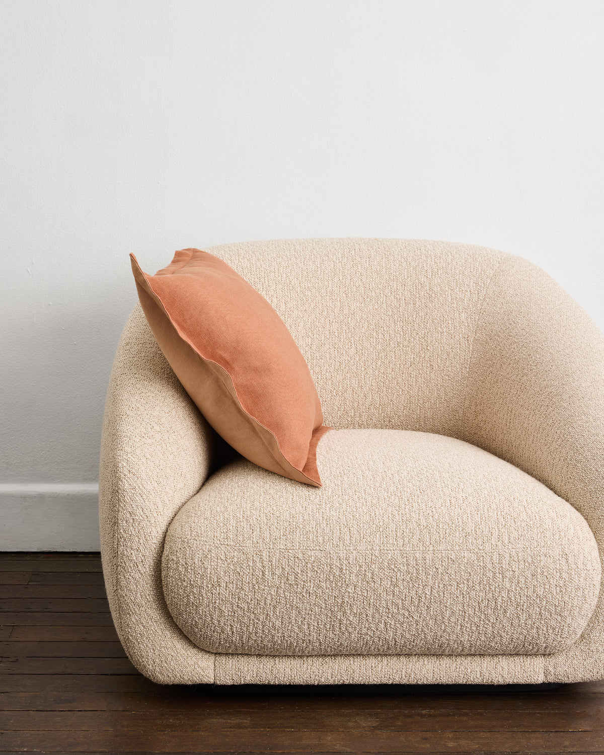 Terracotta & Hazelnut 100% French Flax Linen Cushion Cover
