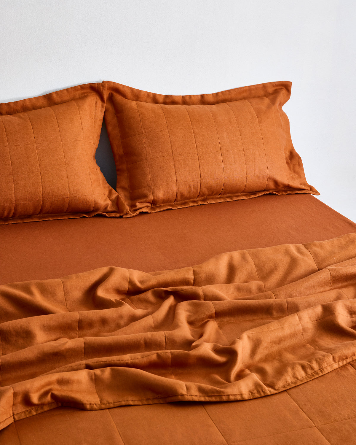 Rust Quilted Pillowcases (Set of Two)