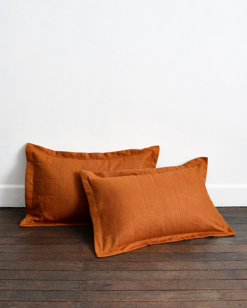 Rust Quilted Pillowcases (Set of Two)