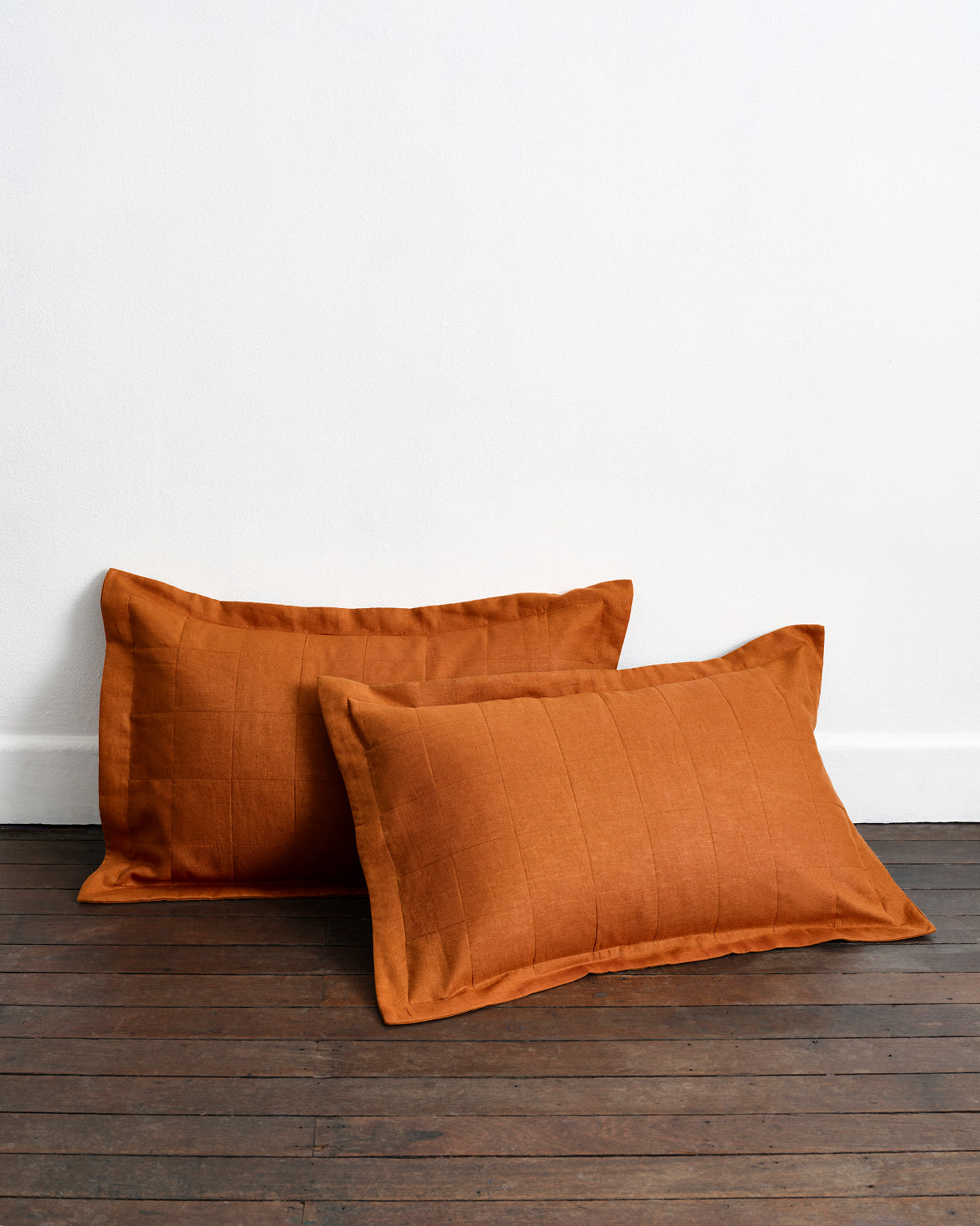 Rust Quilted Pillowcases (Set of Two)