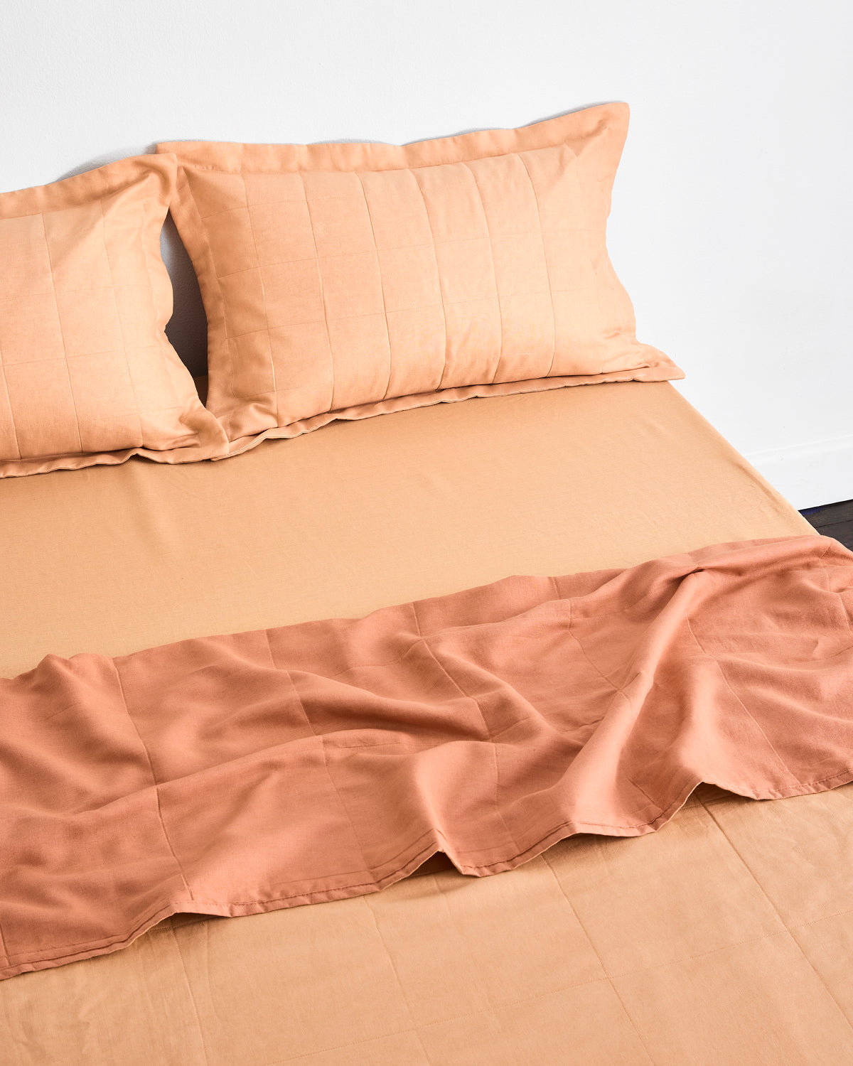 Terracotta Quilted Pillowcases (Set of Two)