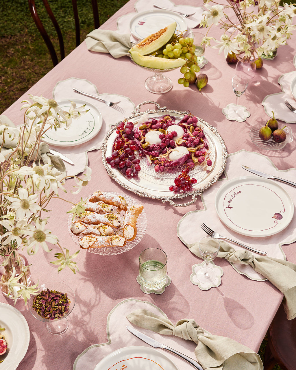 Rosewater & Sage 100% French Flax Linen Cloud Placemats (Set of Four)