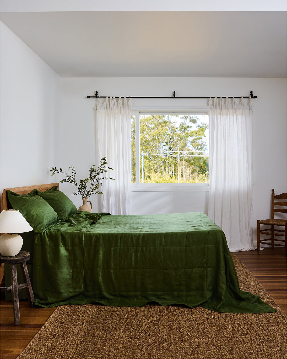 Olive Quilted Pillowcases (Set of Two)