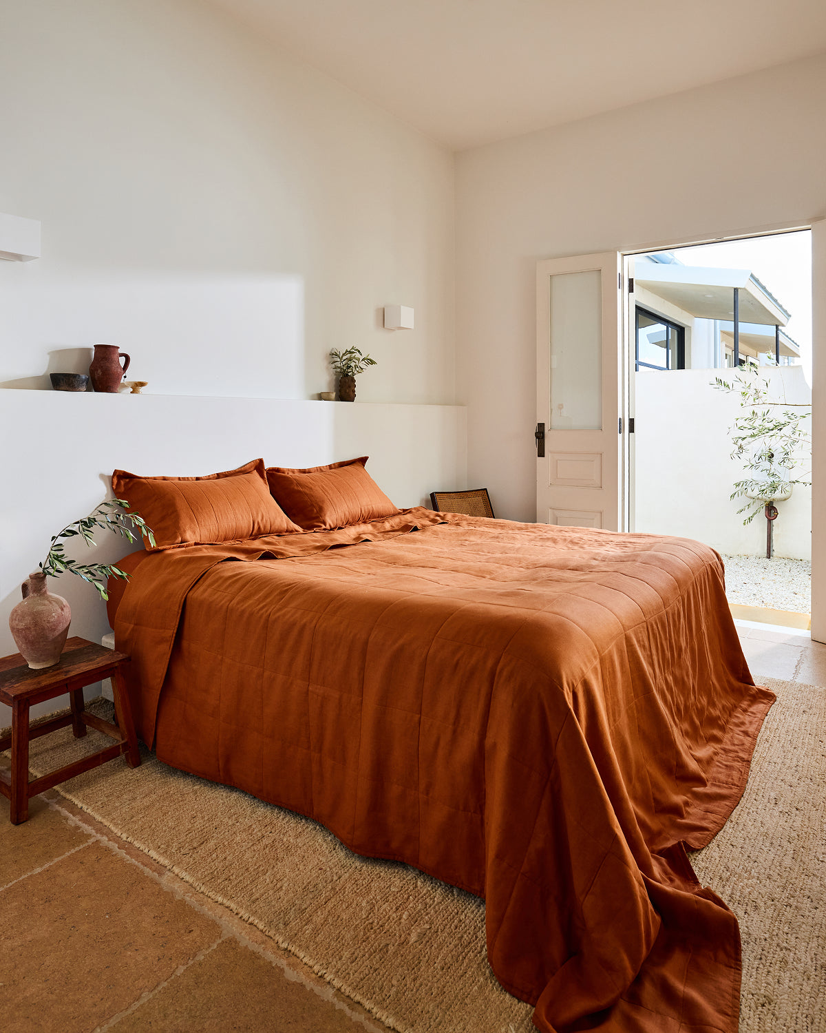Rust Quilted Pillowcases (Set of Two)