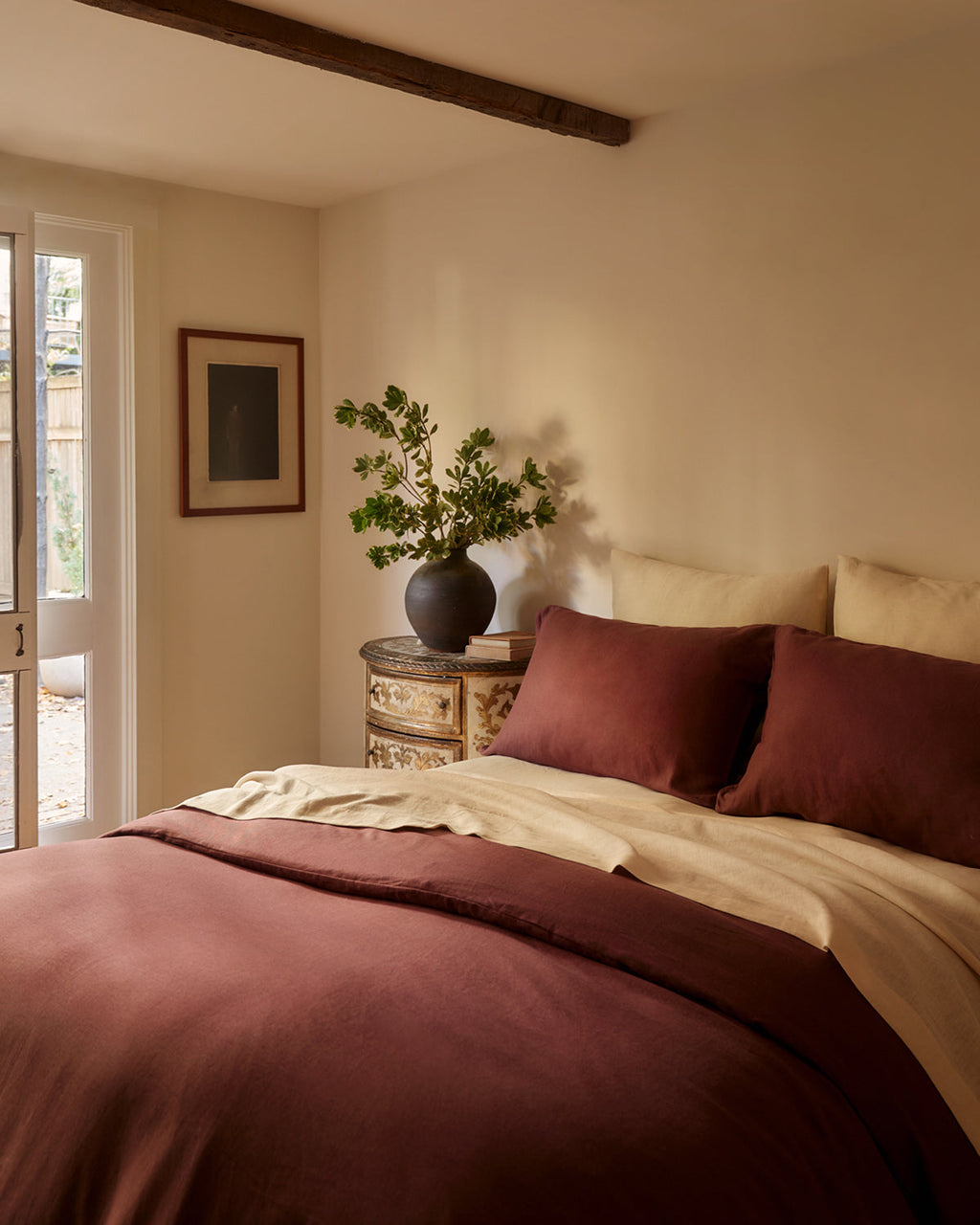 Crème 100% French Flax Linen European Pillowcases (Set of Two)