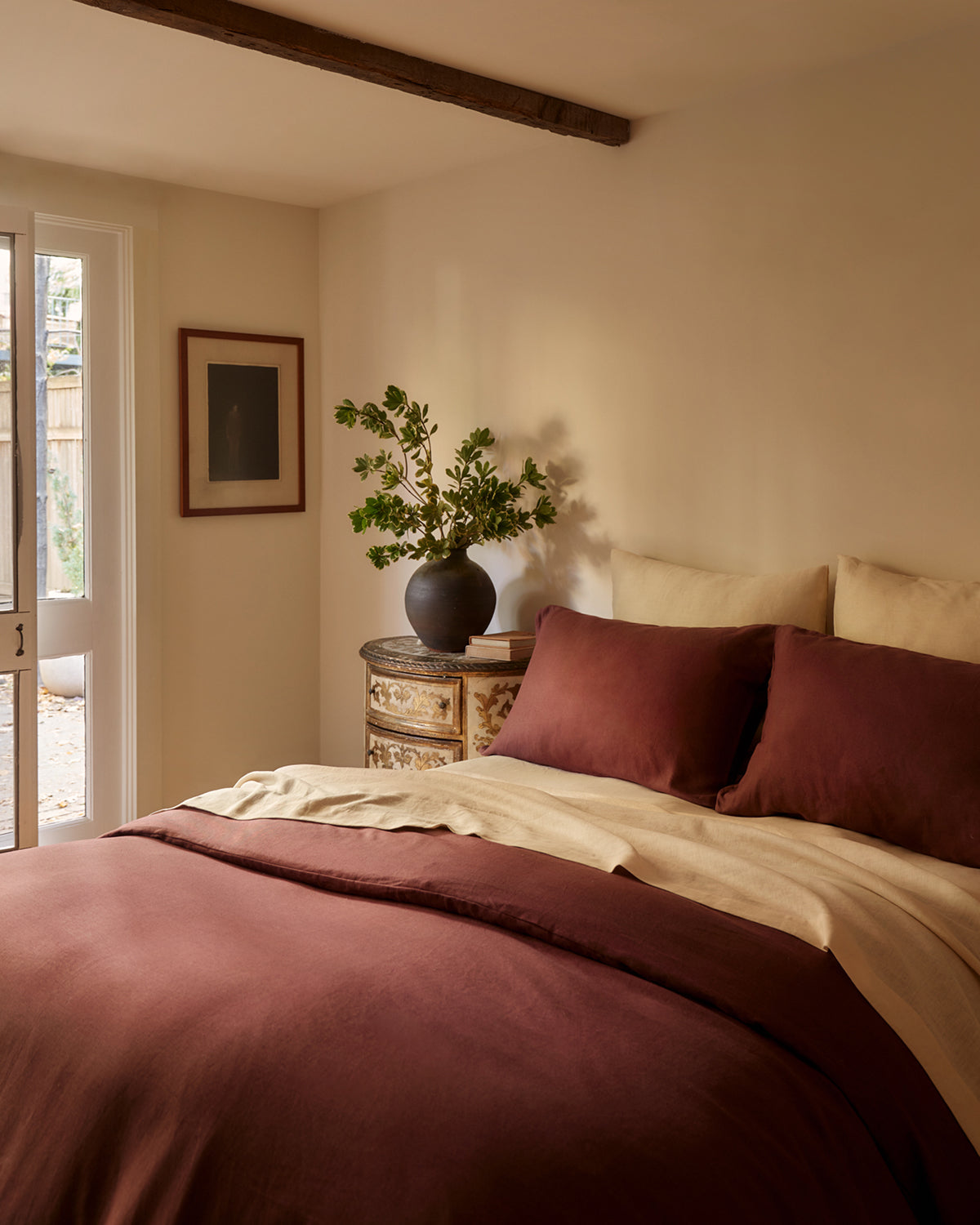 Crème 100% French Flax Linen European Pillowcases (Set of Two)