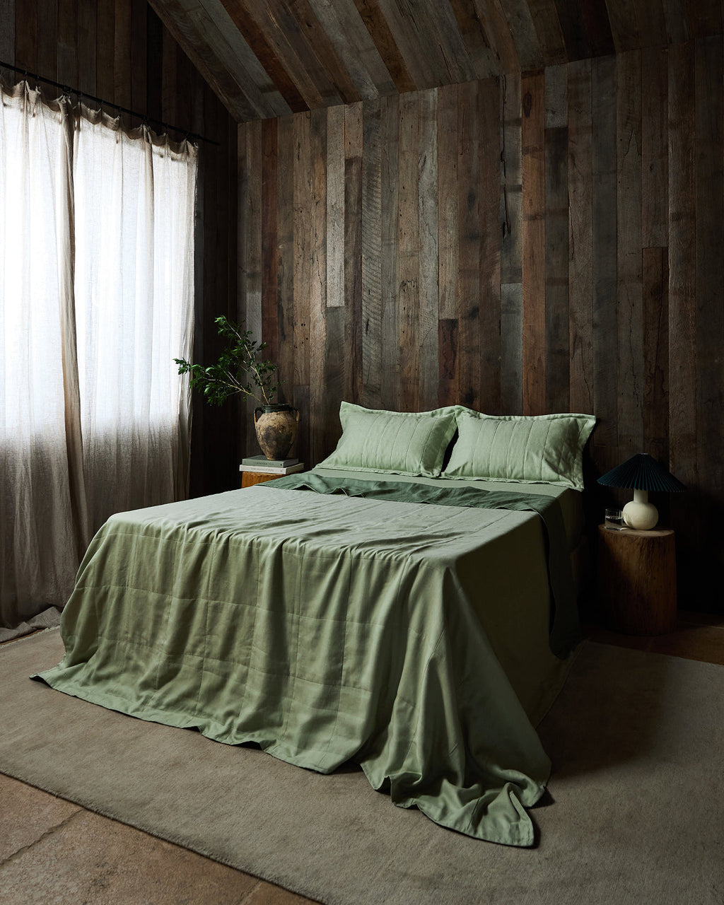 Sage & Pistachio Two-Tone Quilt
