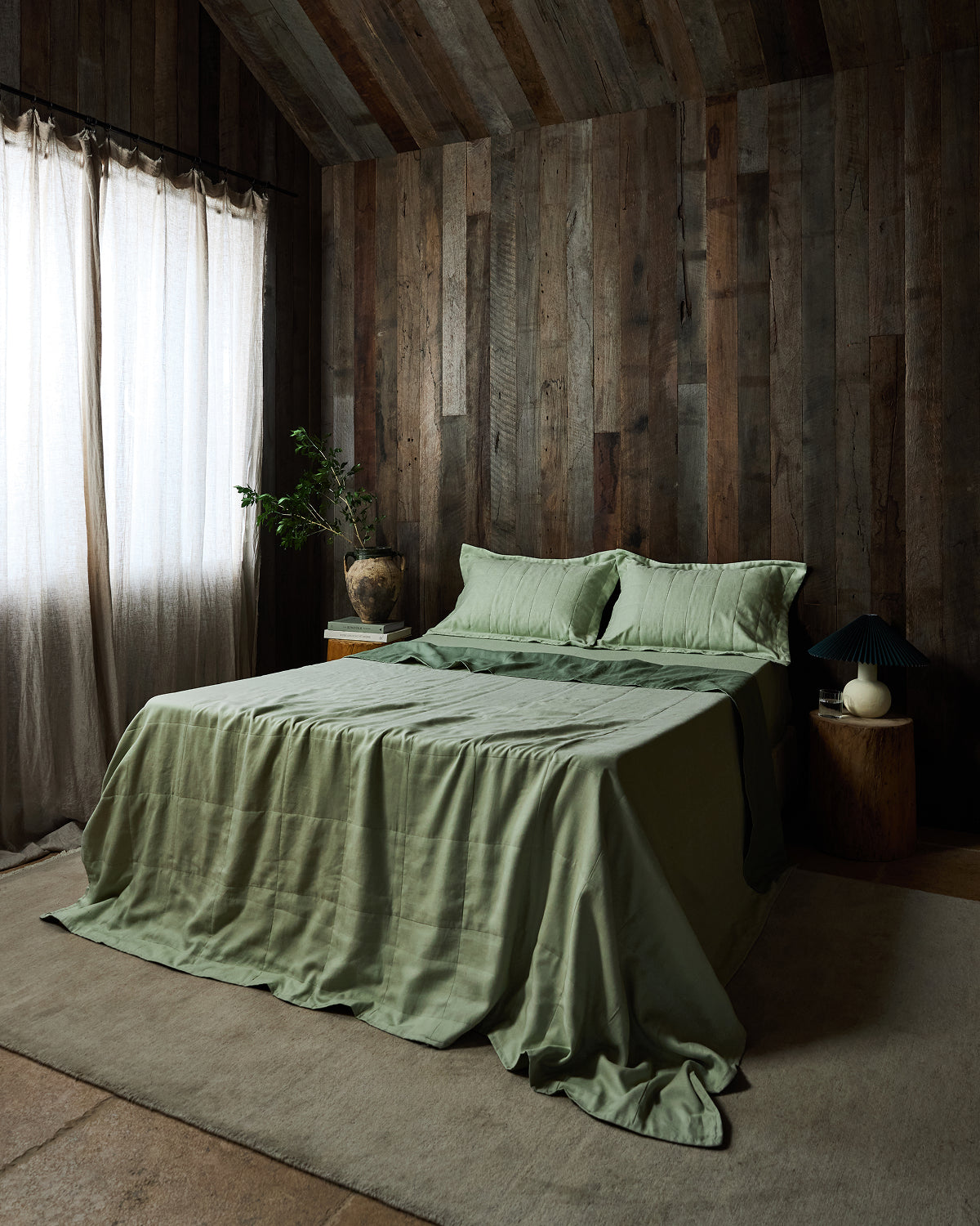 Sage & Pistachio Two-Tone Quilt