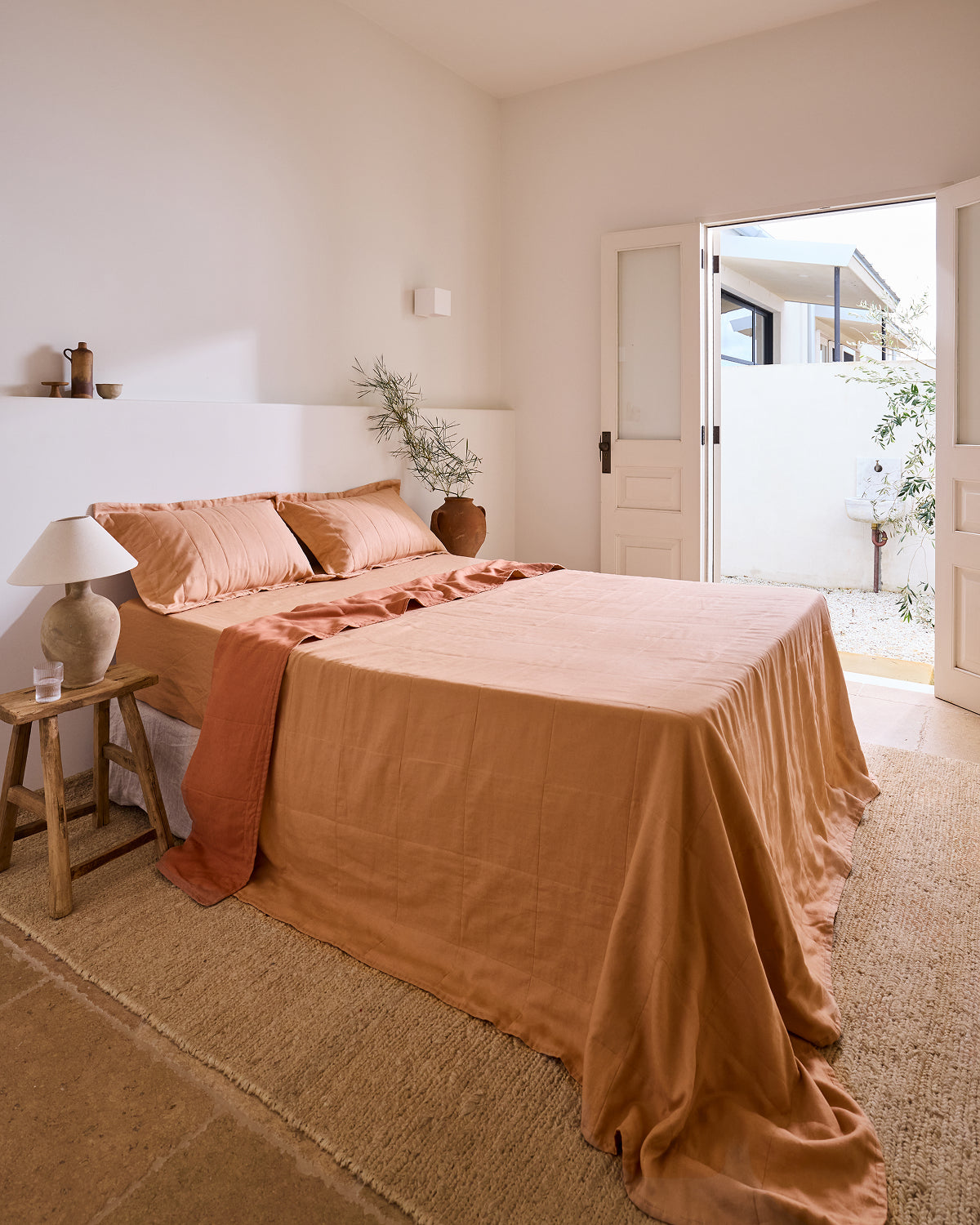 Terracotta & Hazelnut Two-Tone Quilt