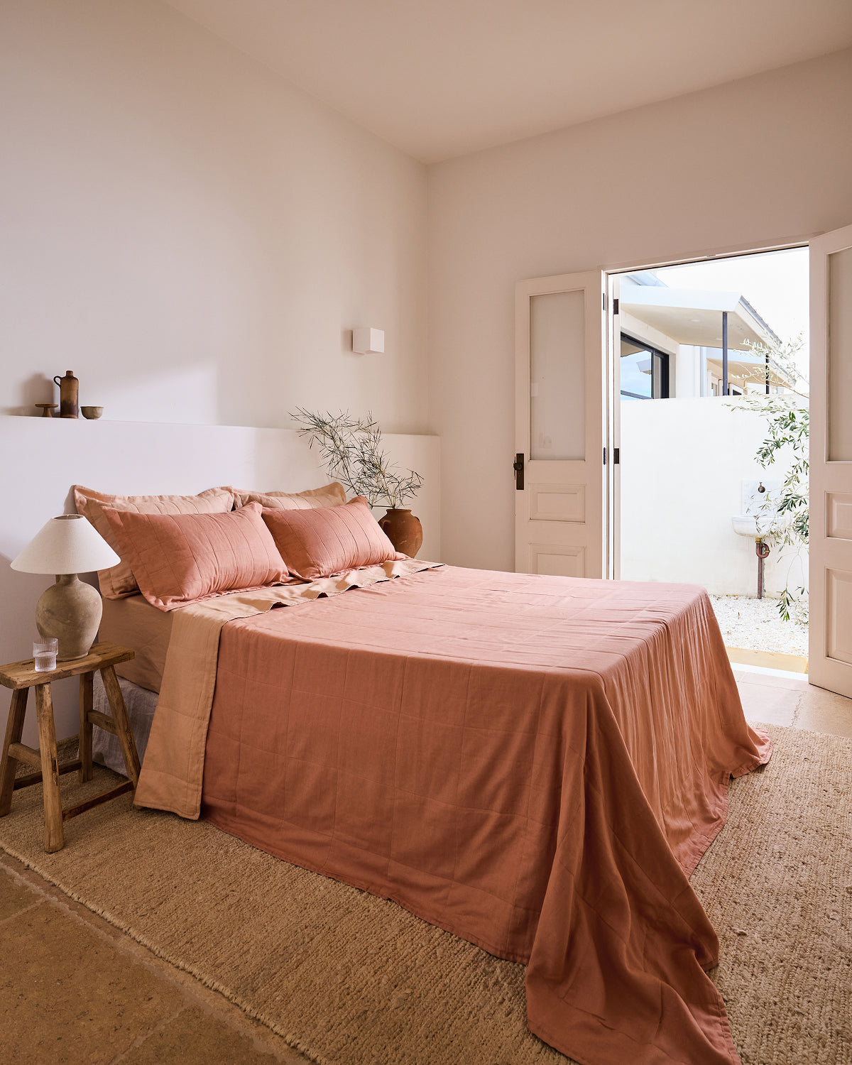 Terracotta & Hazelnut Two-Tone Quilt