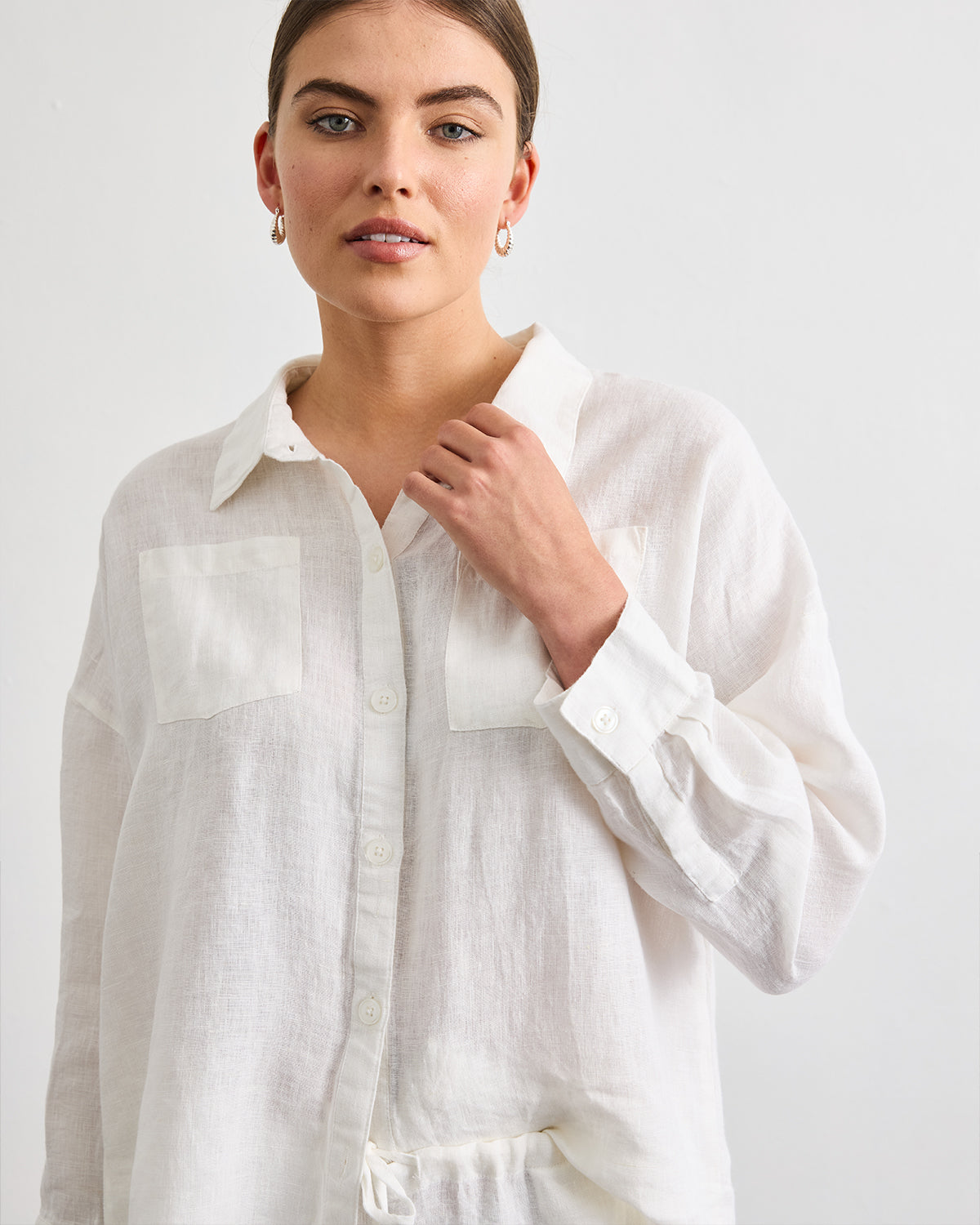 Lounge Long Sleeve Shirt in White