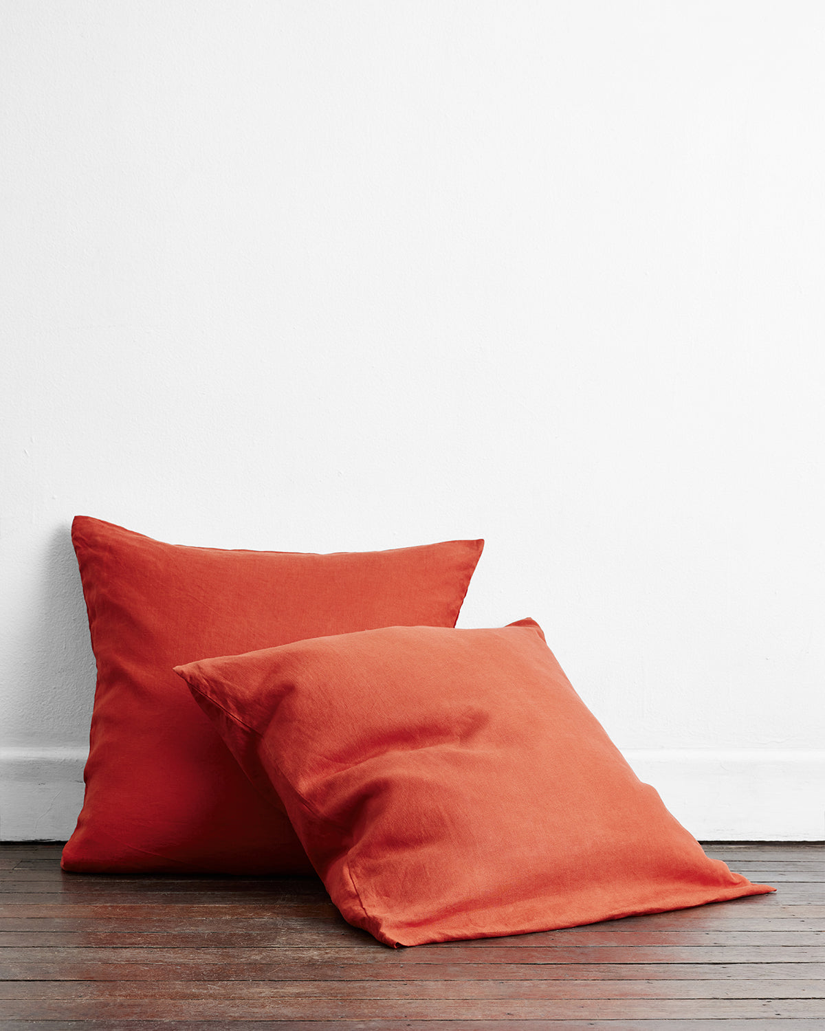 Paprika 100% French Flax Linen European Pillowcases (Set of Two)