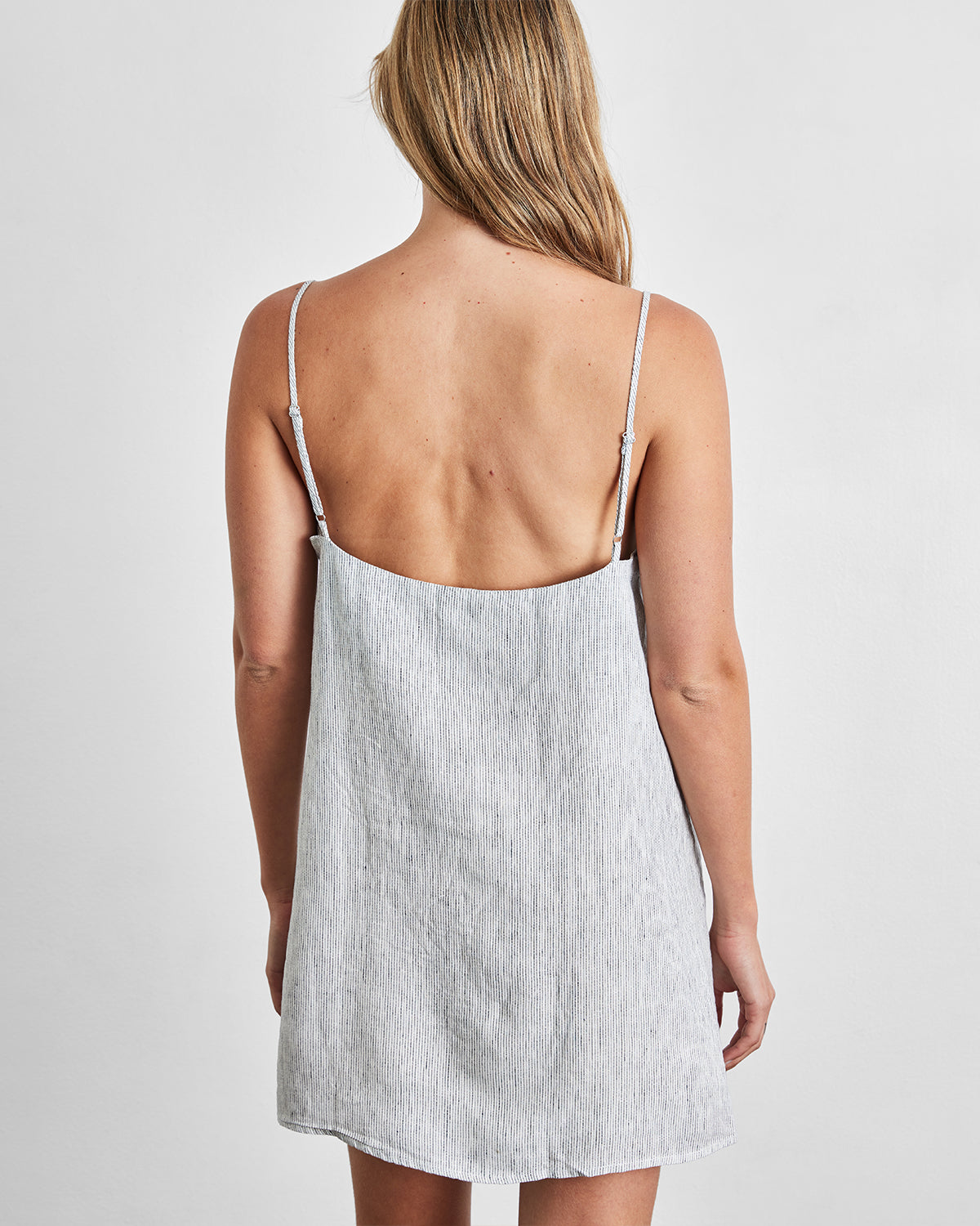 Pinstripe 100% French Flax Linen Slip