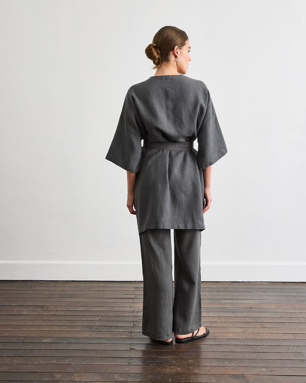 Piazza Linen Pants in Charcoal