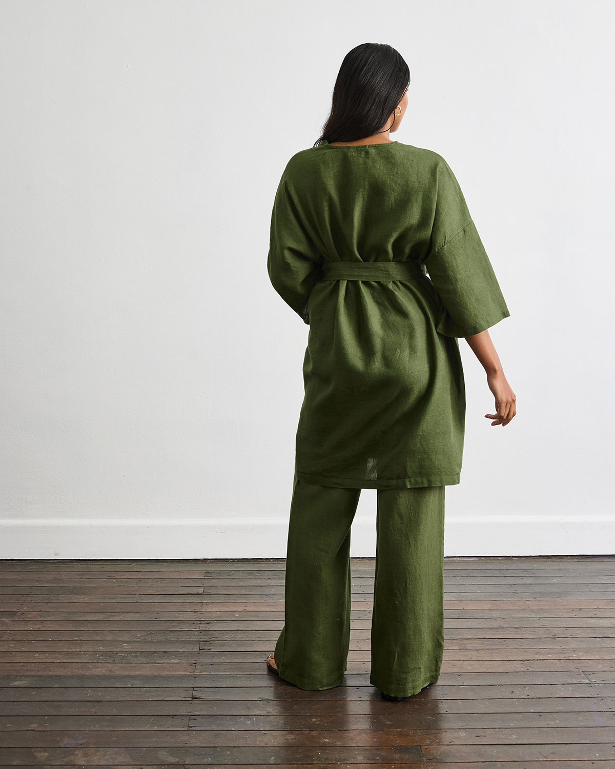 Piazza Linen Pants in Olive