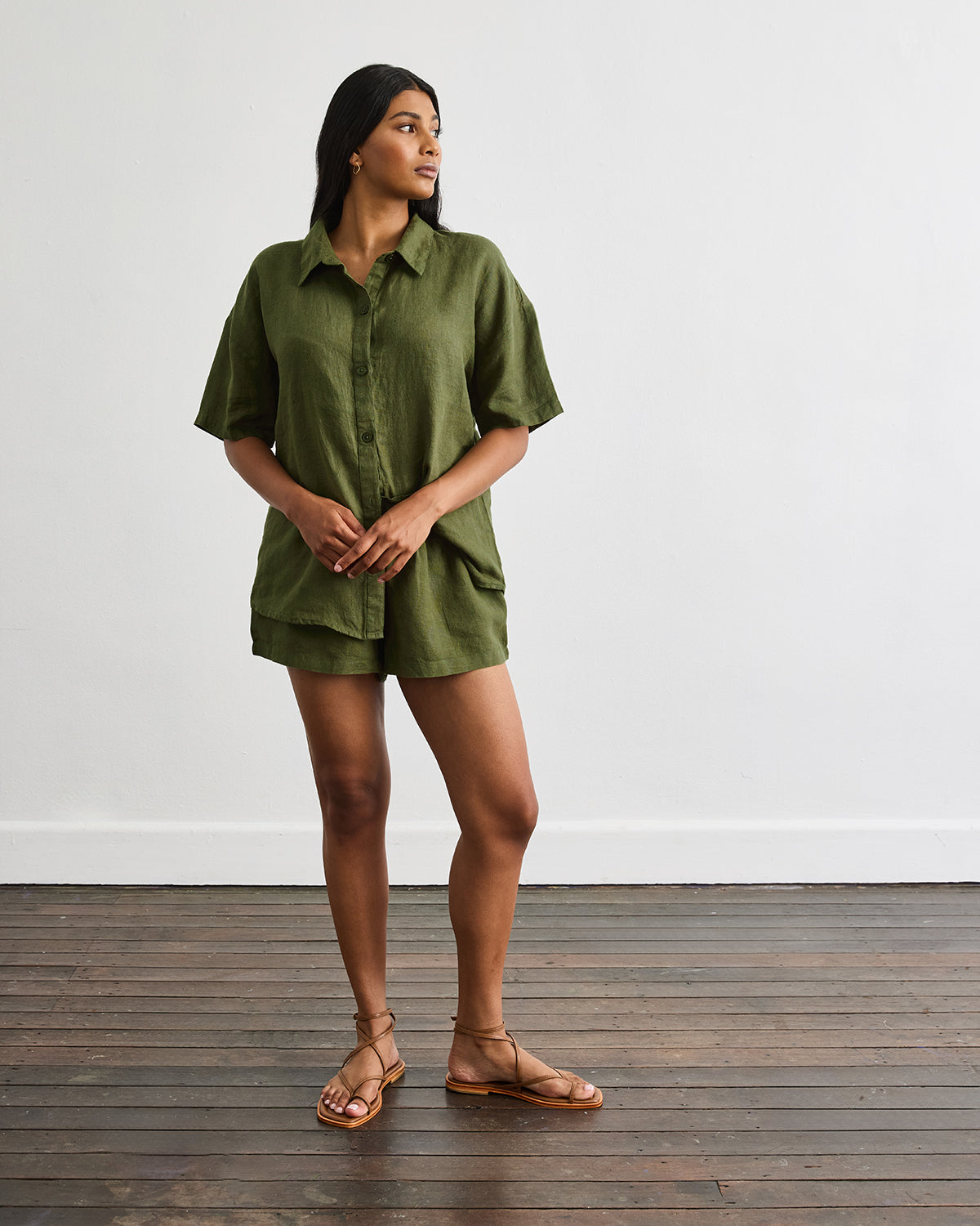 Marina Short Sleeve Shirt in Olive