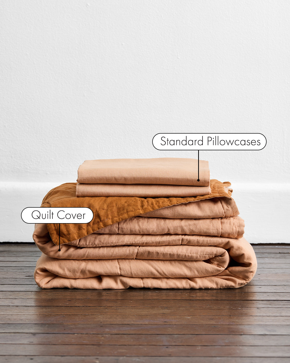 Terracotta & Rust 100% French Flax Linen Quilt Set