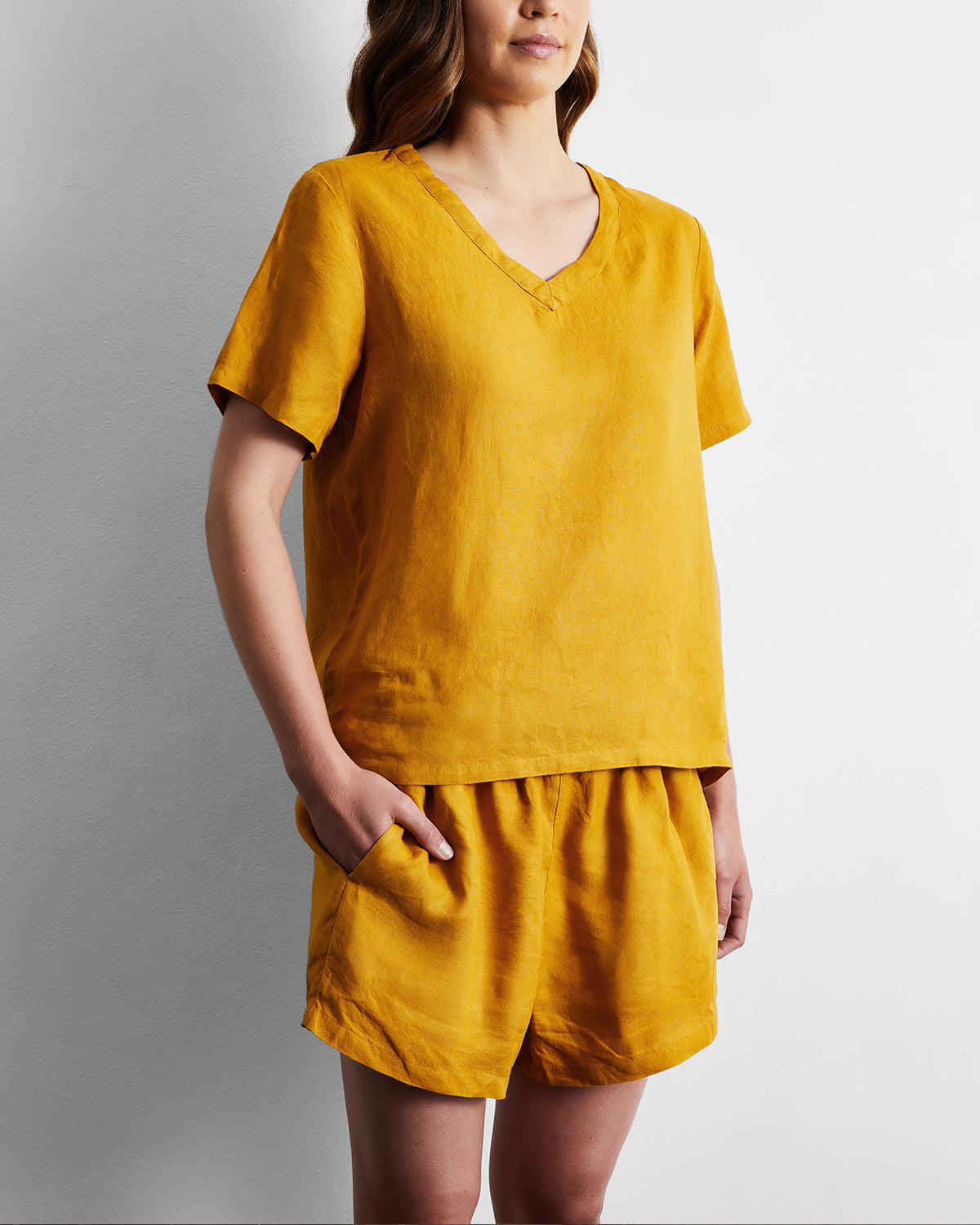Turmeric 100% French Flax Linen T-Shirt
